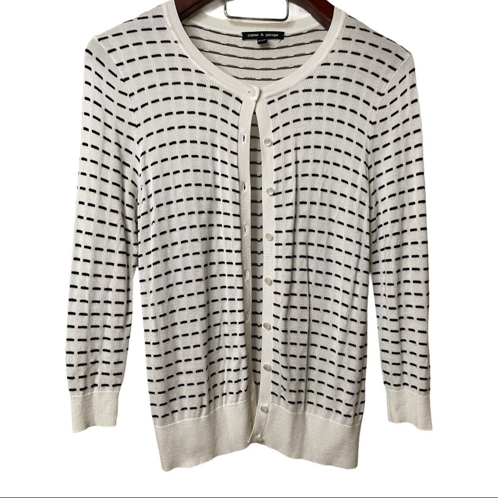 Cable & Gauge Black and White Lightweight Cardigan